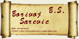 Borivoj Sarević vizit kartica
